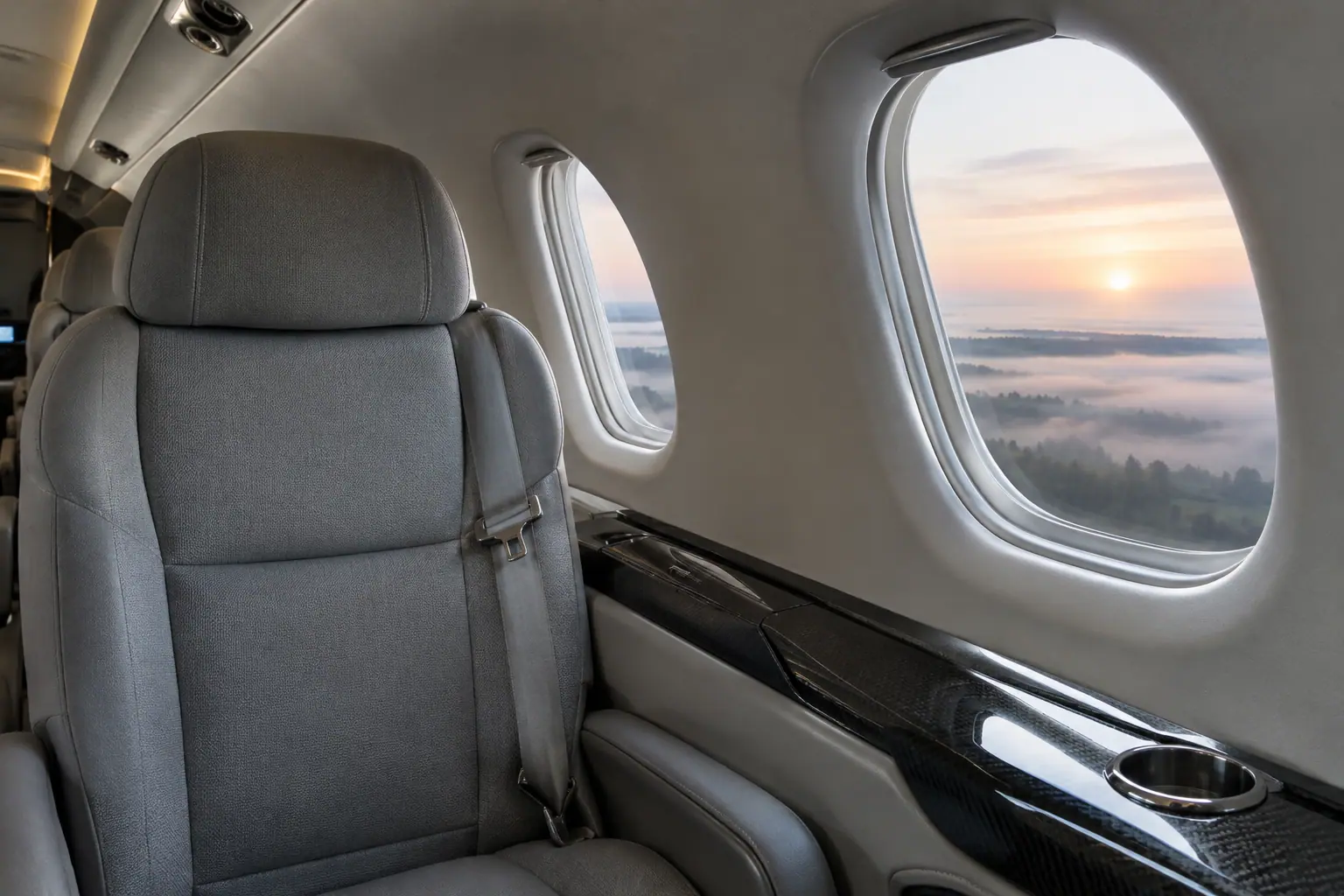 Light jet cabin interior