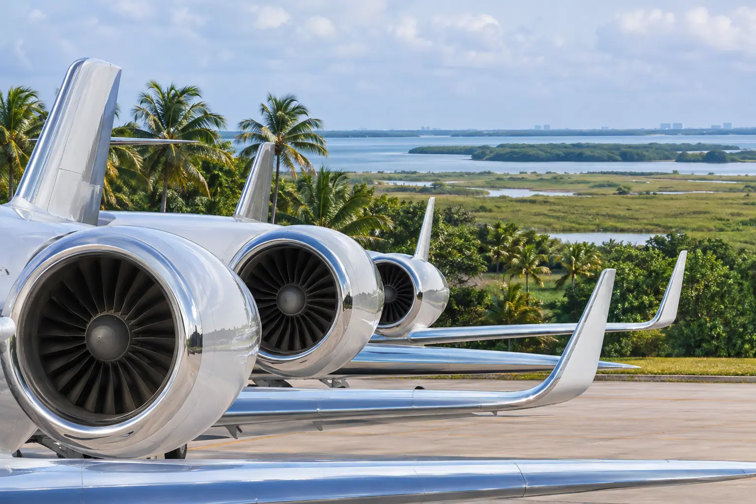 Business jets on the ramp