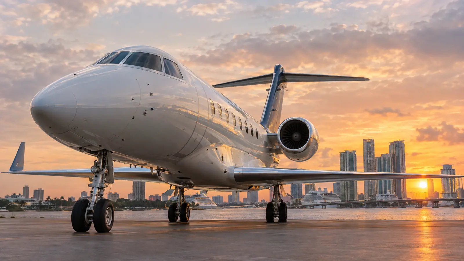 Private jet near Miami